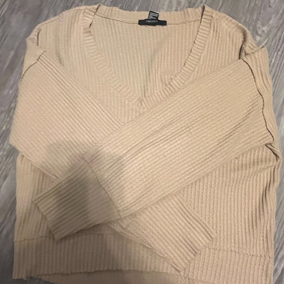 soft slightly cropped tan sweater - Picture 3 of 3